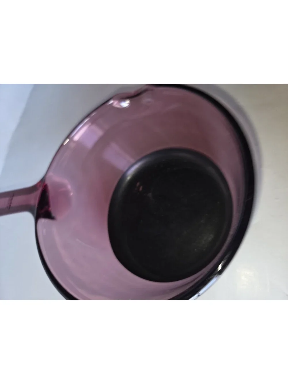 Vintage Vision Corning PYREX Cranberry Glass 1L Sauce Pan Pot Pour Spout SG3